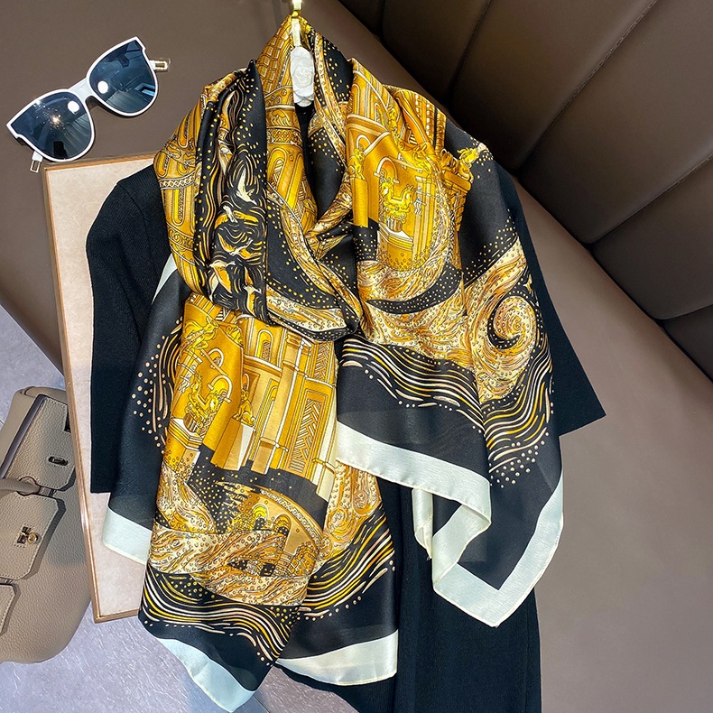 Women Soft Long Silk Scarf