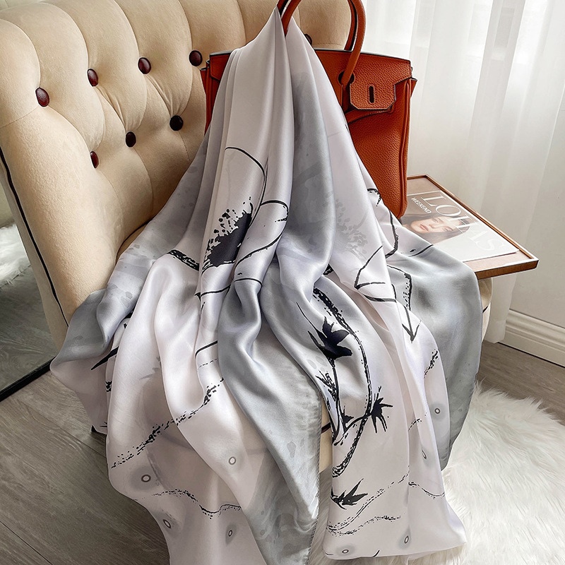 Women Soft Long Silk Scarf