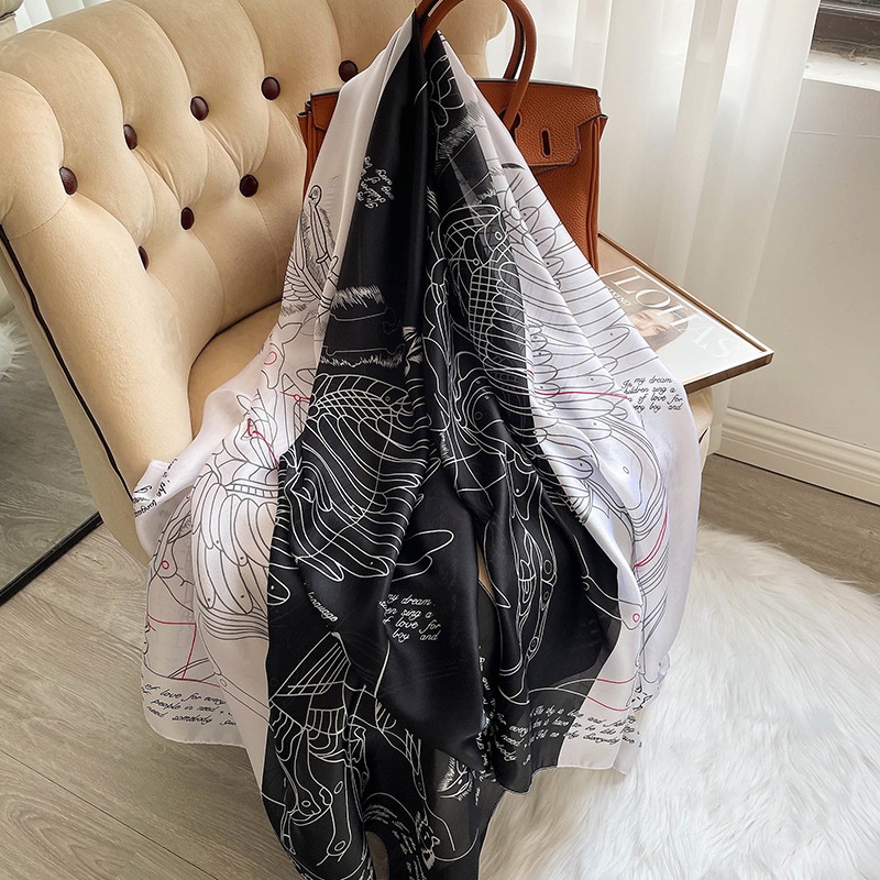 Women Soft Long Silk Scarf