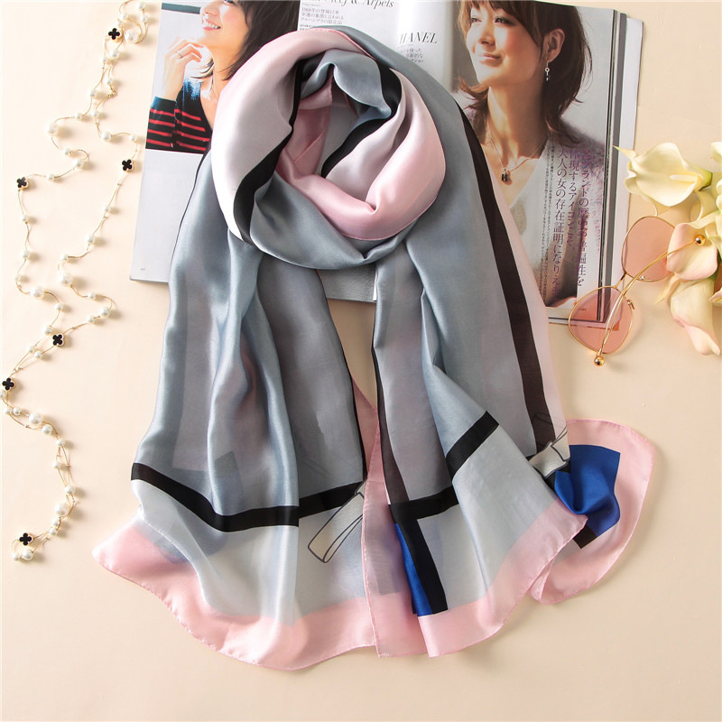 Woman Soft Long Silk Scarf