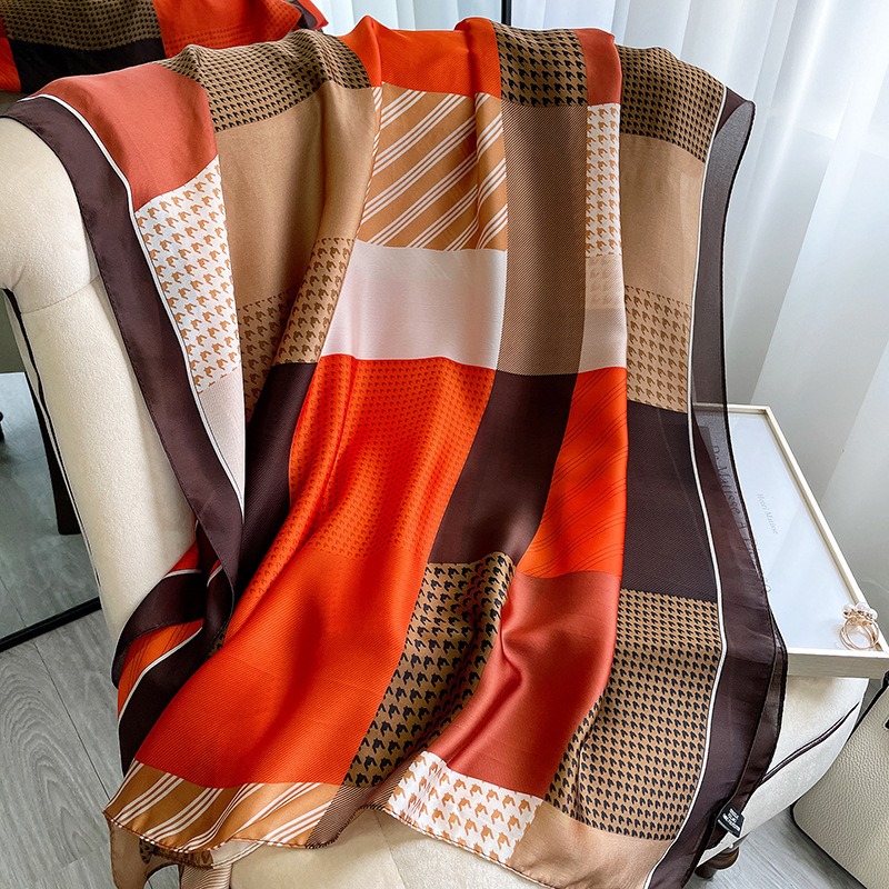 Women Soft Long Silk Scarf