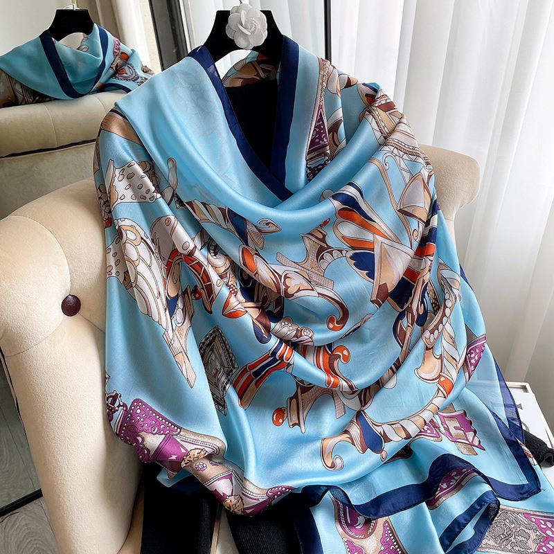 Women Soft Long Silk Scarf