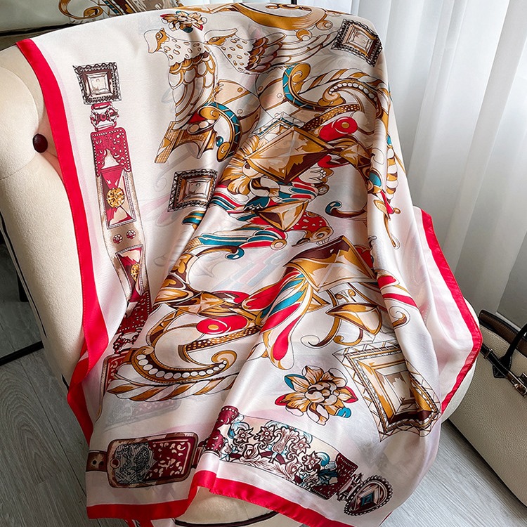 Women Soft Long Silk Scarf