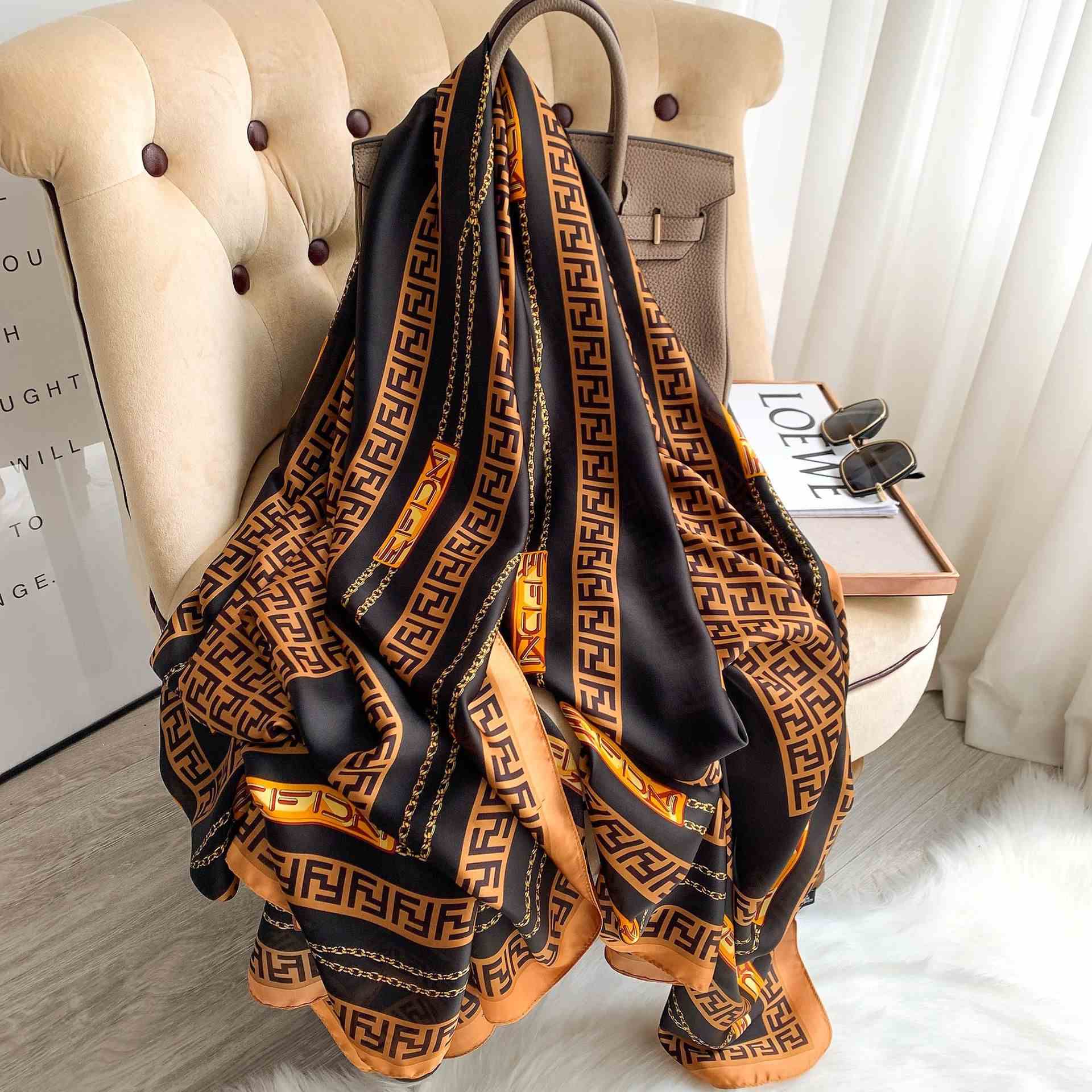 Women Soft Long Silk Scarf
