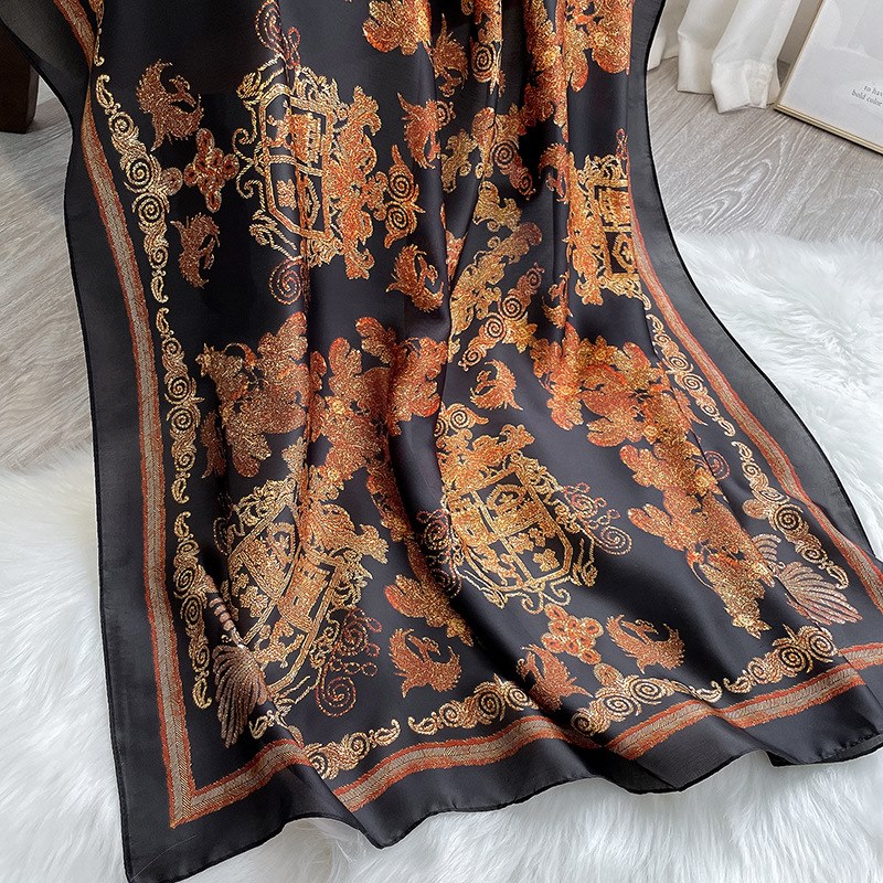 Women Soft Long Silk Scarf