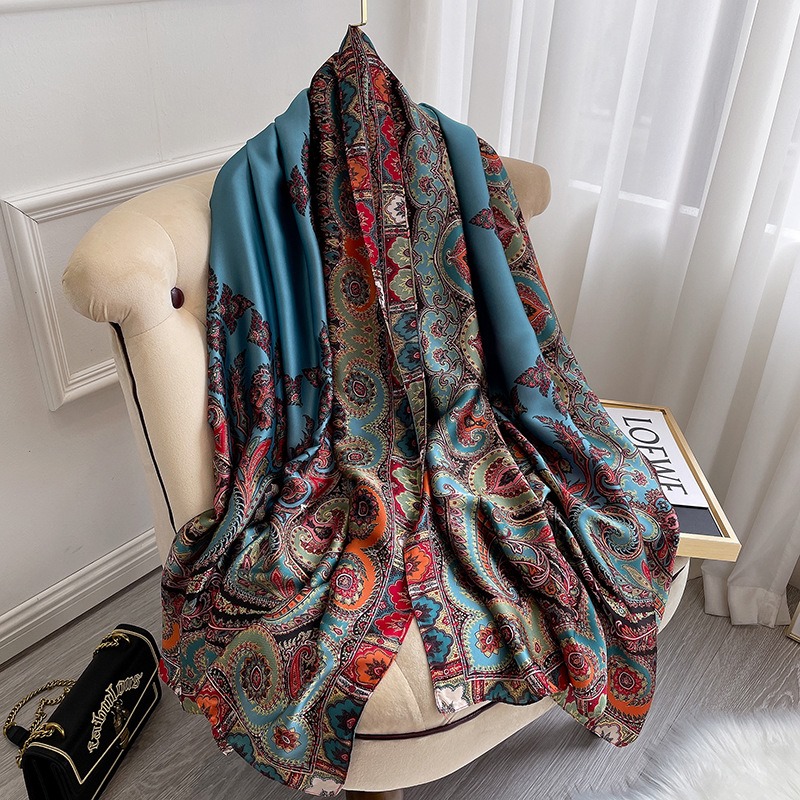 Women Soft Long Silk Scarf