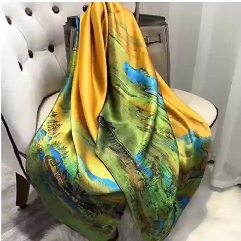 Woman Soft Long Silk Scarf