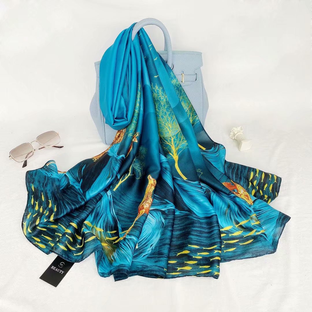 Woman Soft Long Silk Scarf