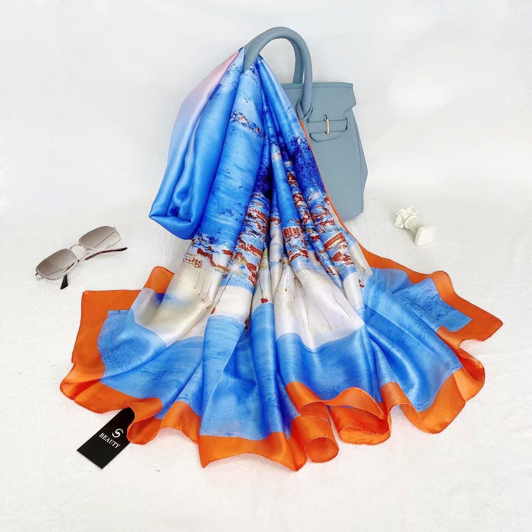 Woman Soft Long Silk Scarf