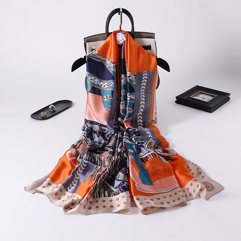 Women Soft Long Silk Scarf