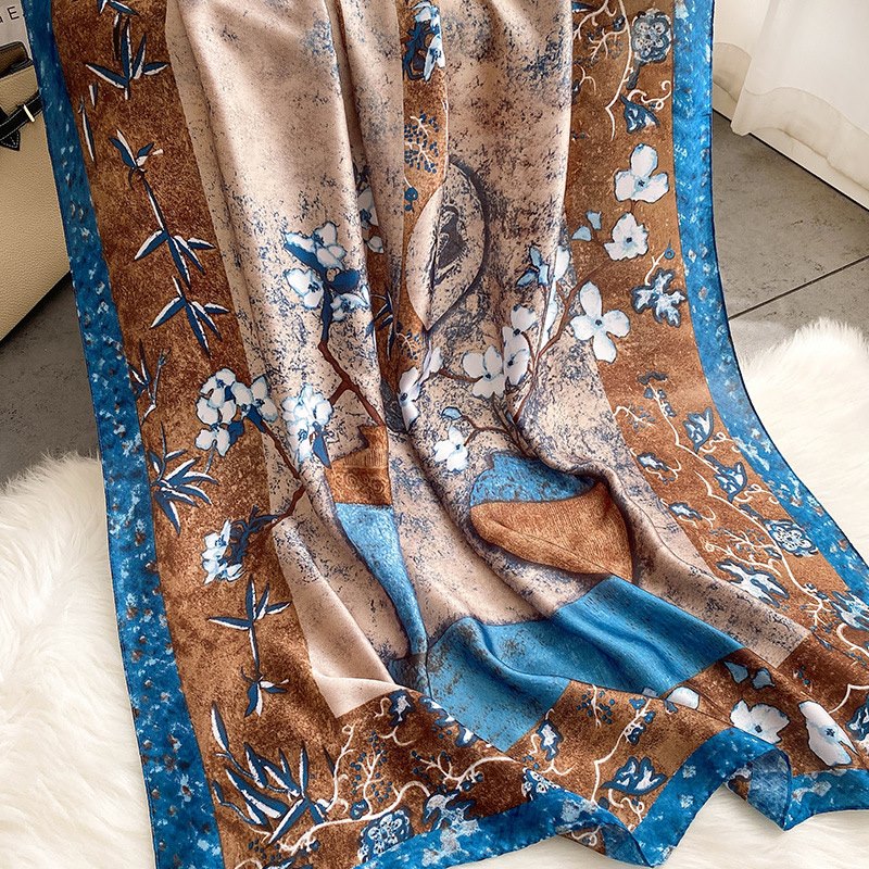Woman Soft Long Silk Scarf