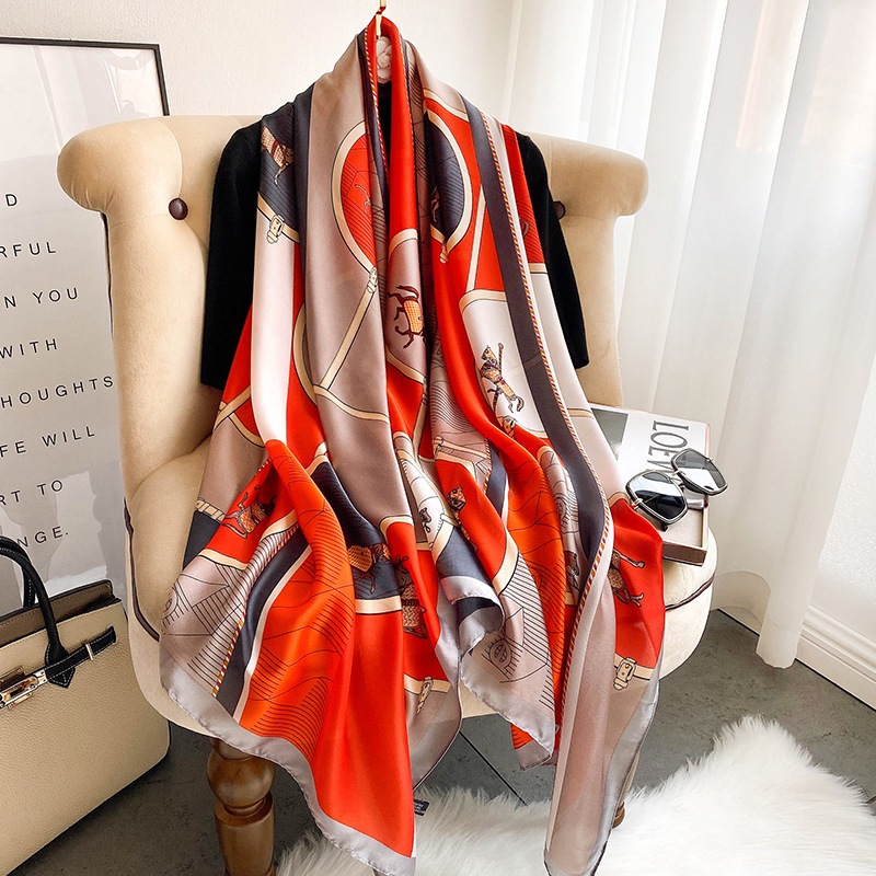 Women Soft Long Silk Scarf