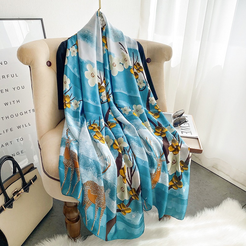 Women Soft Long Silk Scarf
