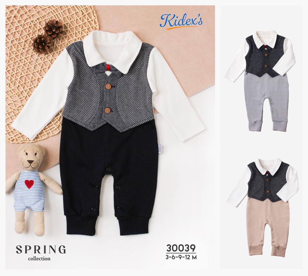 Baby Boys Cotton Bow Full Sleeves Romper