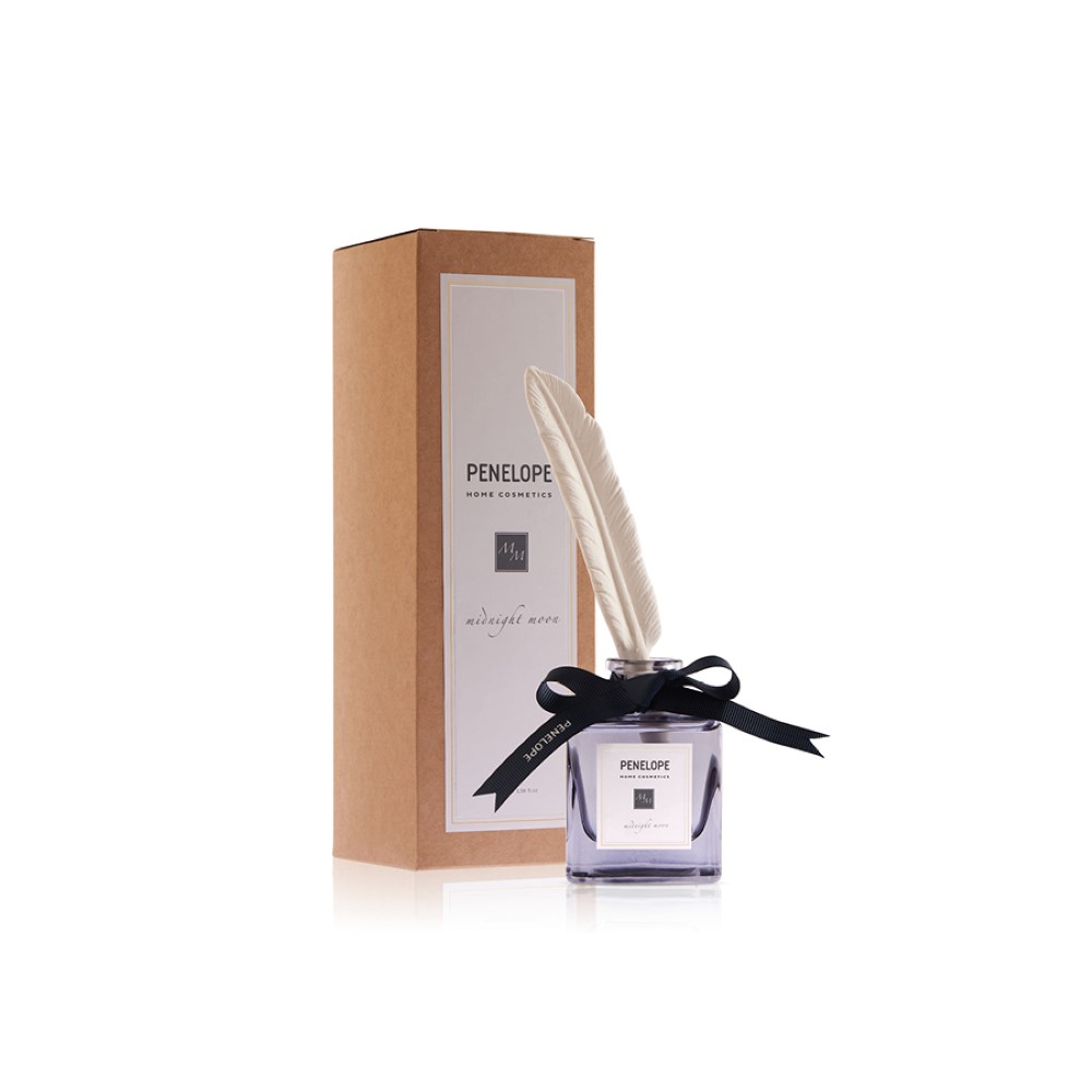 Penelope Midnight Moon Home Fragrance With White Stone Feather Anthracite