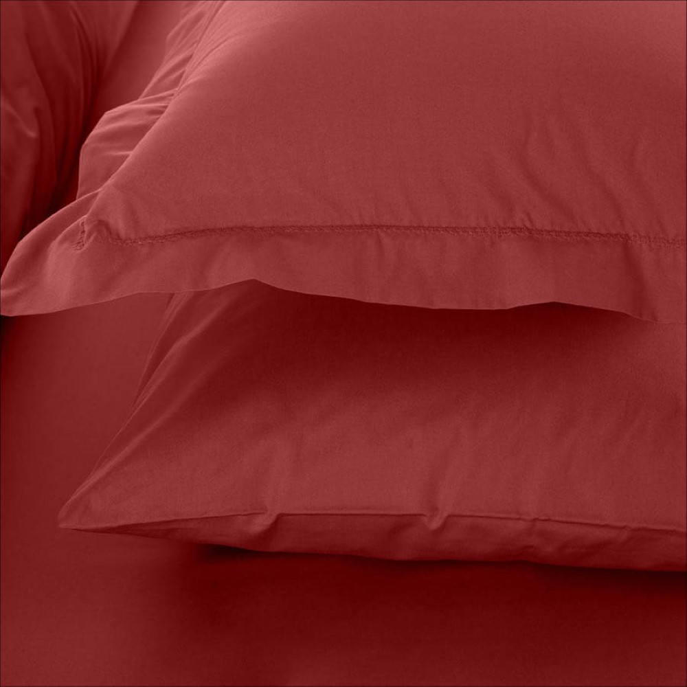 Penelope Catrine Percale Easy Care Duvet Cover Set King Coral
