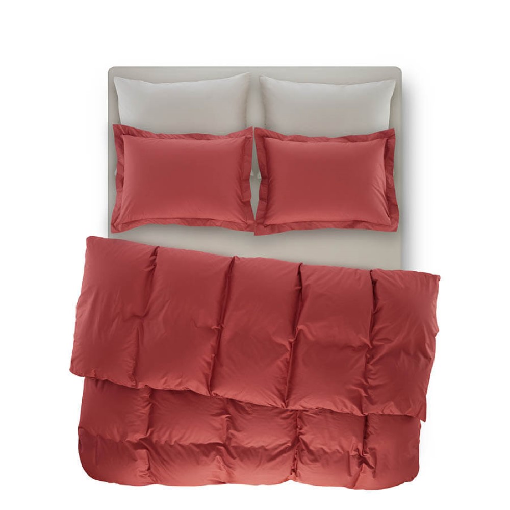 Penelope Catrine Percale Easy Care Duvet Cover Set King Coral