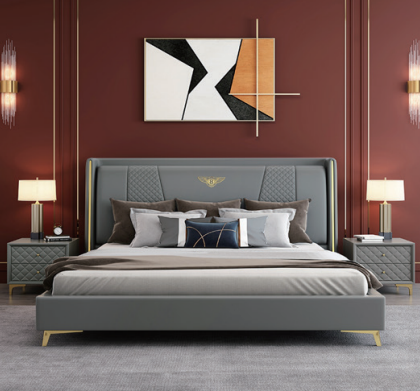 Leather Double Bed