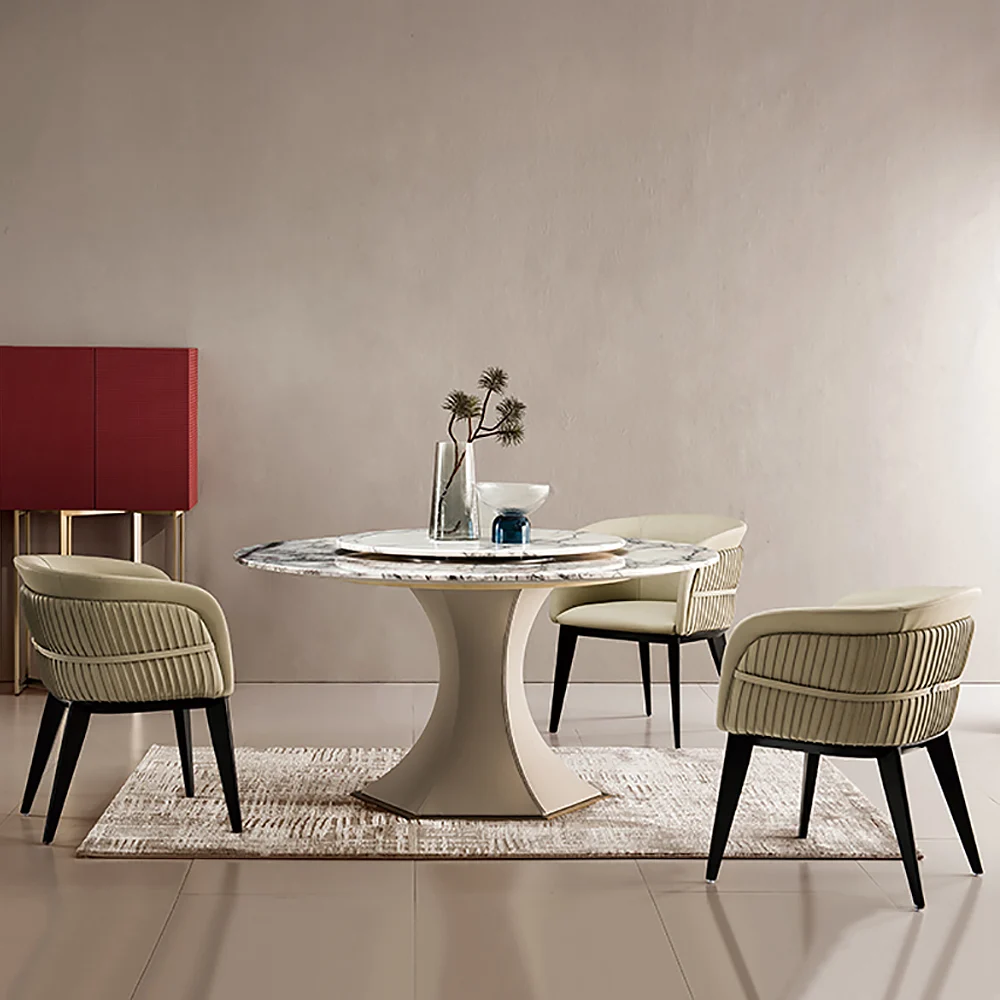 Dining Chair Leather Upholstery with Full Back