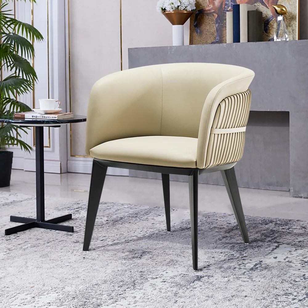 Dining Chair Leather Upholstery with Full Back
