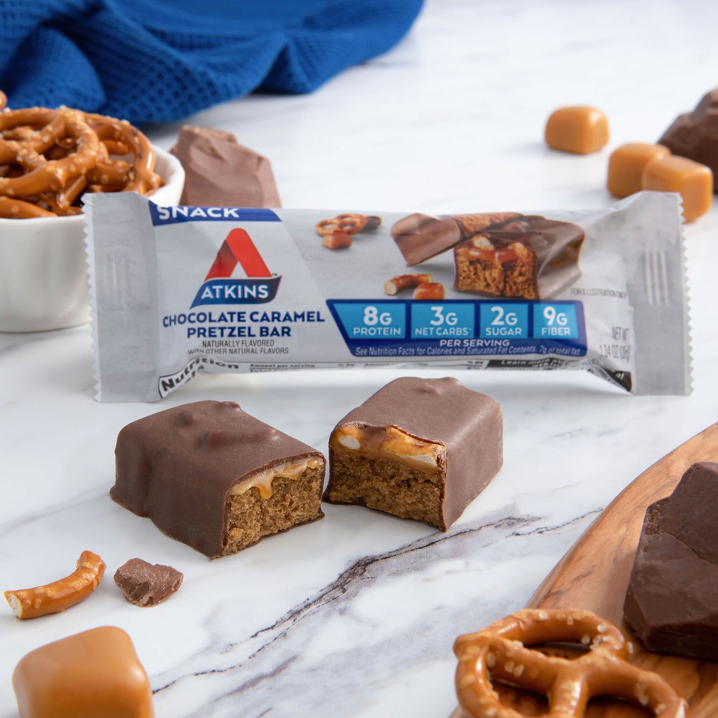 Atkins Chocolate Caramel Pretzel Bar