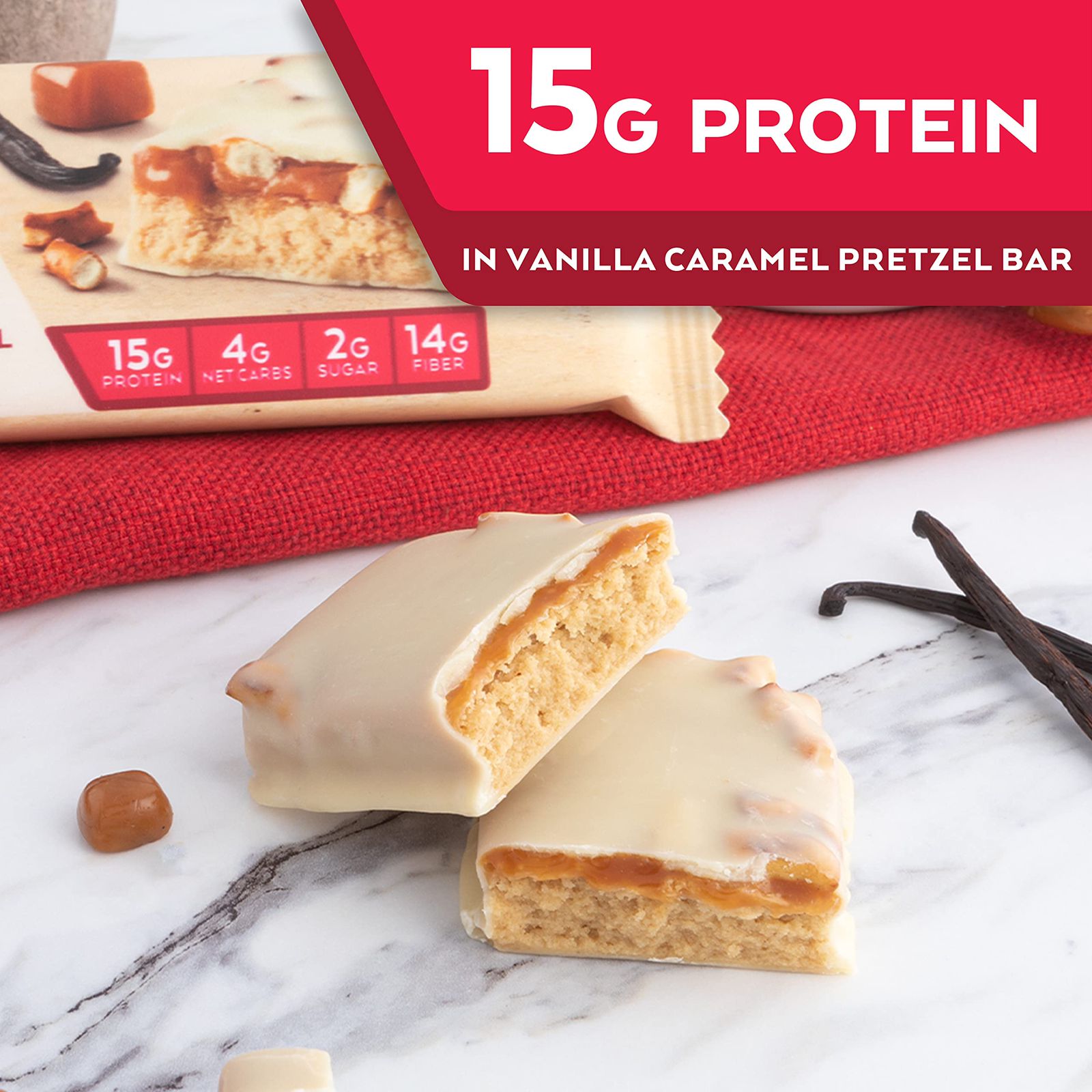 Atkins Vanilla Caramel Pretzel Bar