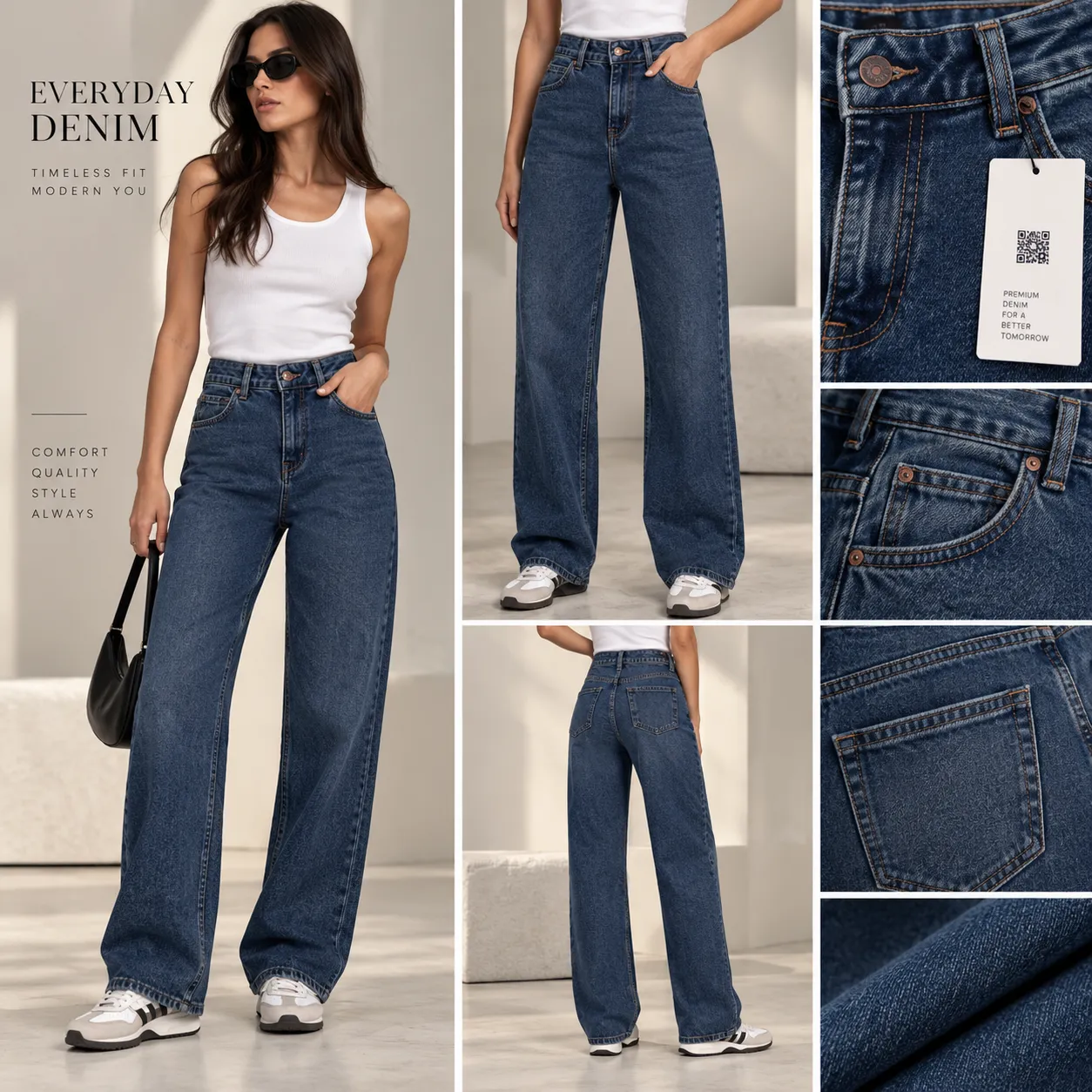 Women's High Waisted Jeans color option