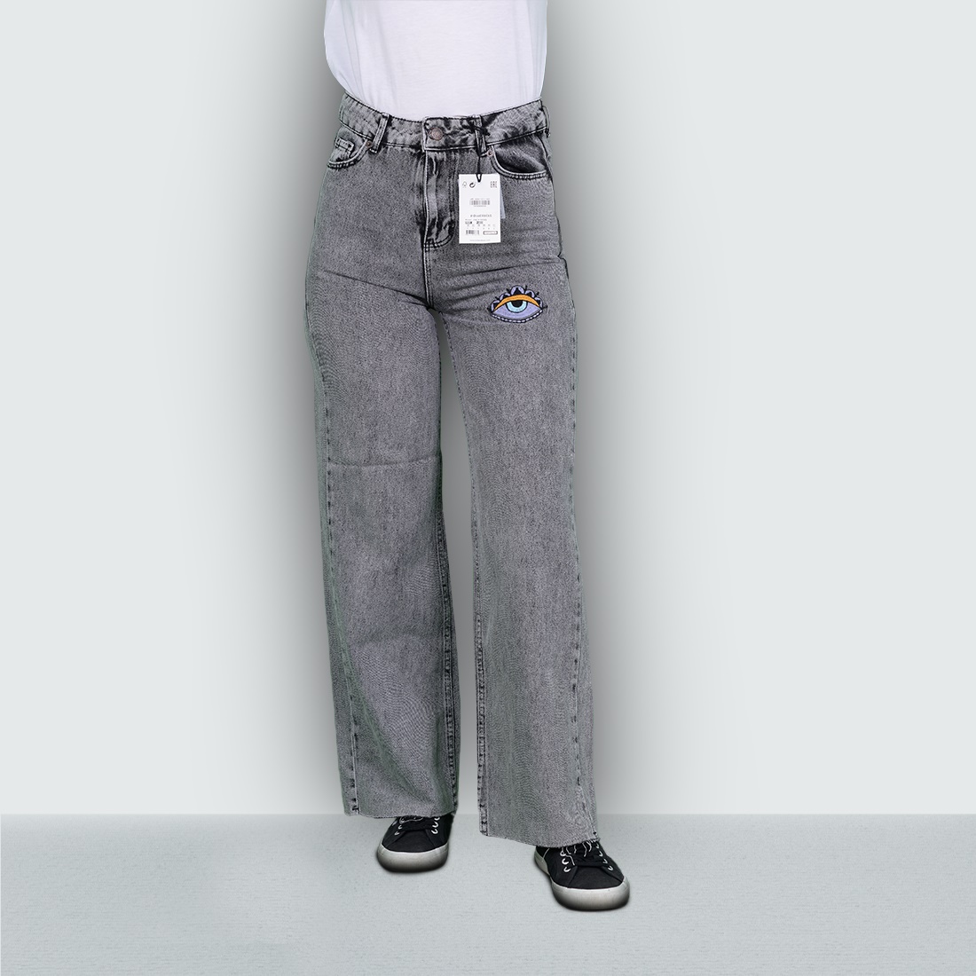 High Waist Long Straight Jeans