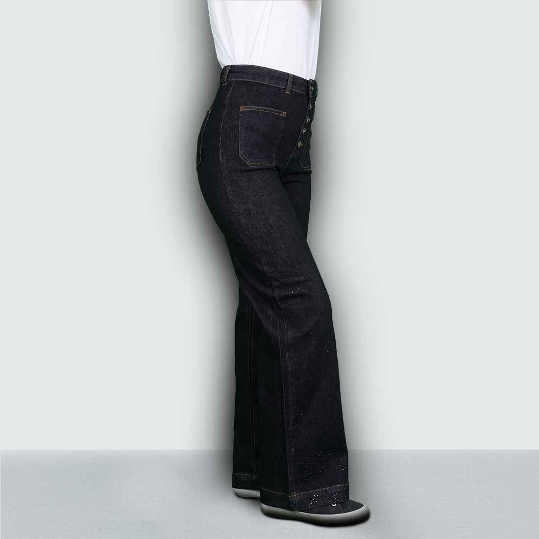 High Waist Wideleg Pocket Detailed Women's Jeans from Lete