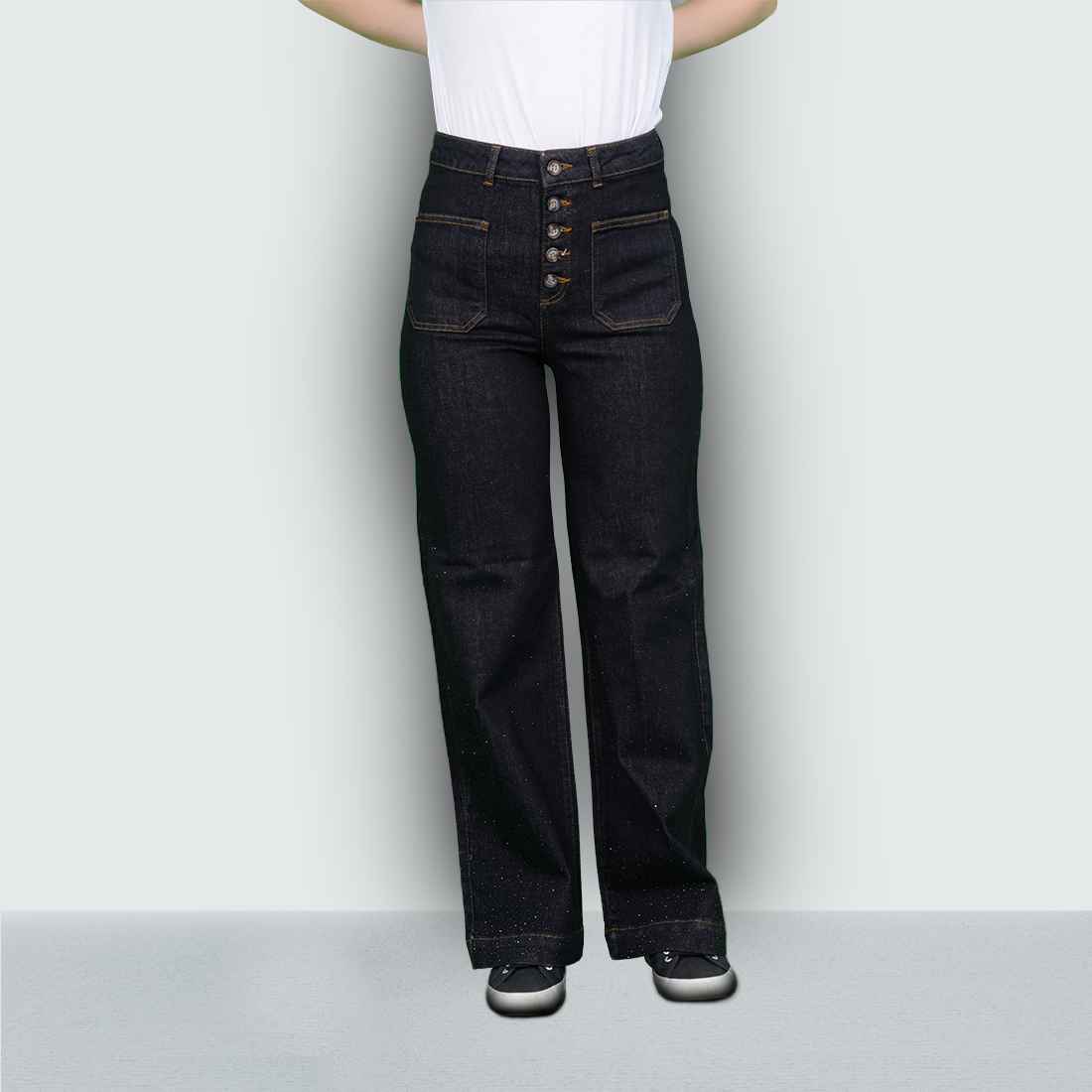 High Waist Wideleg Pocket Detailed Women's Jeans from Lete
