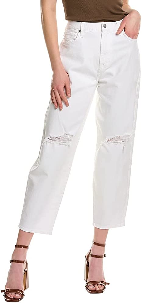 High Waist White Balloon Jean