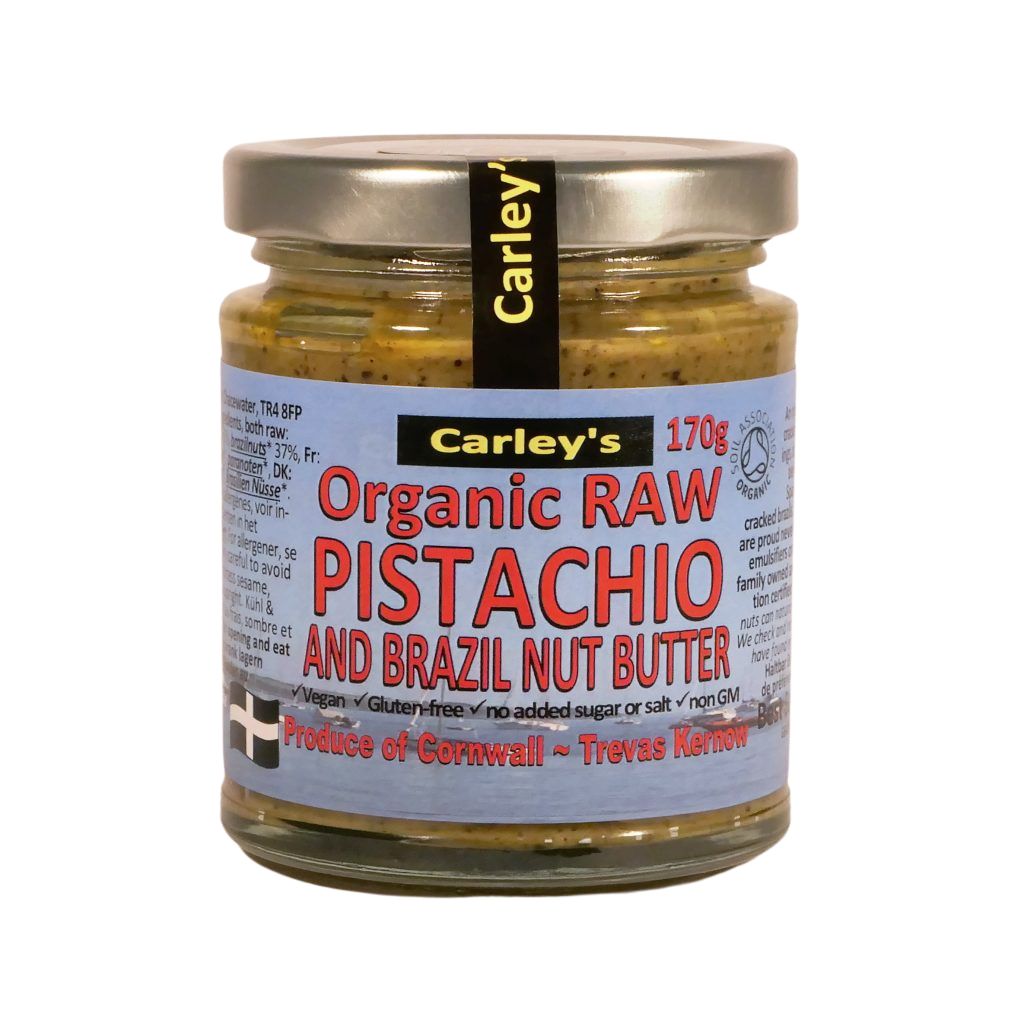 Organic raw pistachio and barazil nut butter