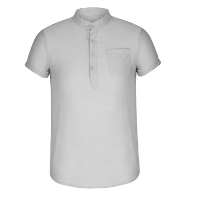 Men Cotton Shirt Casual Short Sleeve