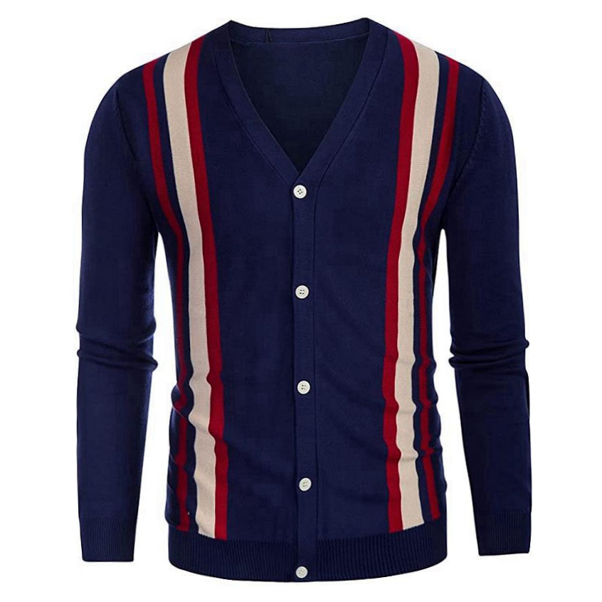 Mens Sweater Long Sleeve Button Down