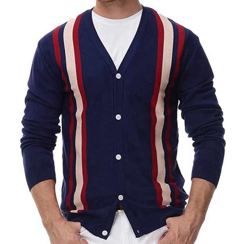 Mens Sweater Long Sleeve Button Down