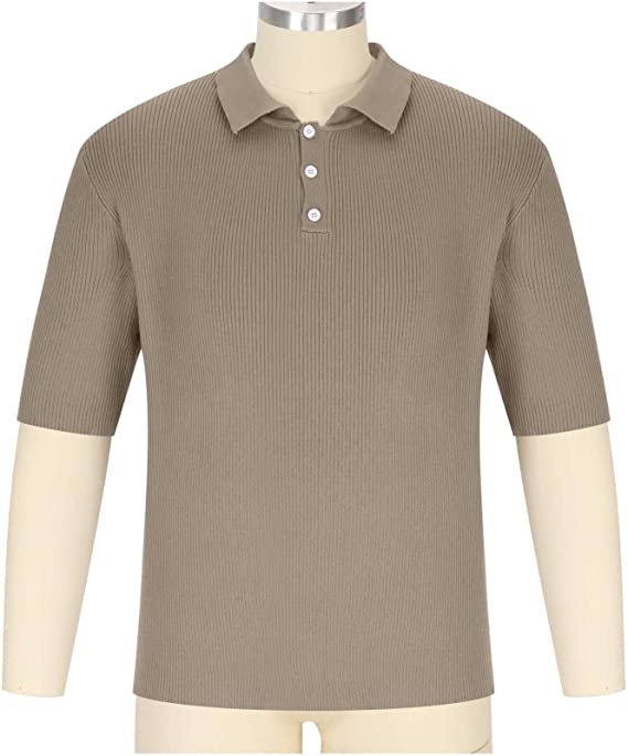 Shirts For Men Half Button Lapel Collar Short Sleeve