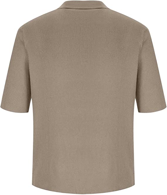 Shirts For Men Half Button Lapel Collar Short Sleeve