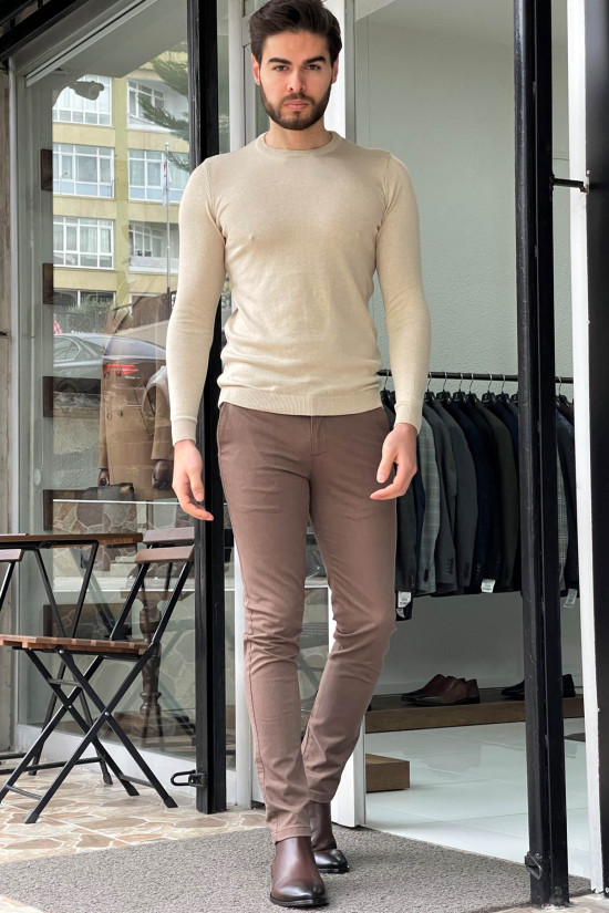 Slim Fit Crew Neck Knitwear Sweater