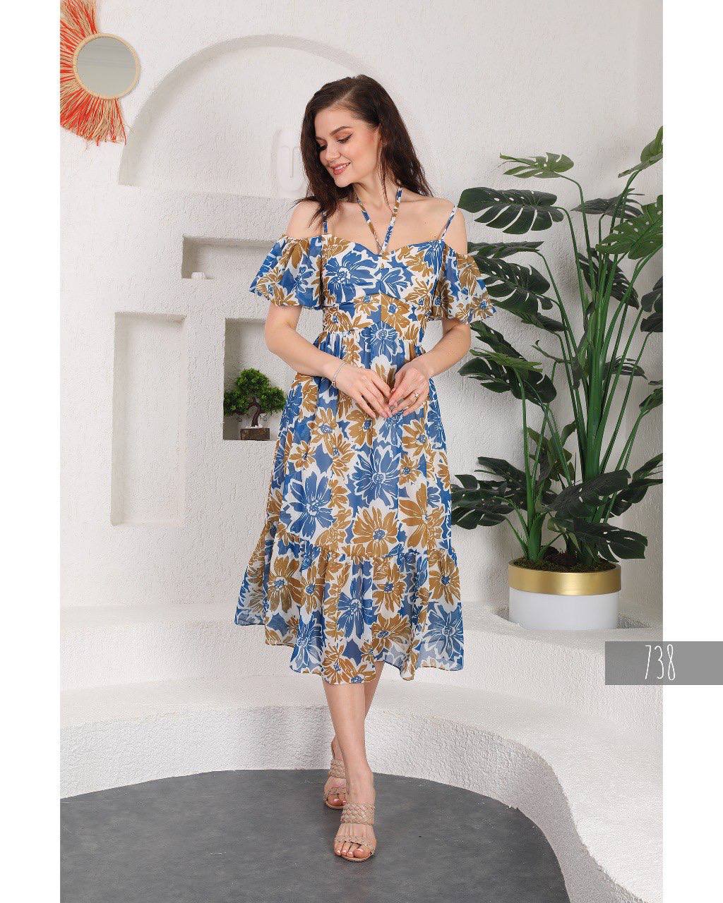 women's Dress-Floral Print