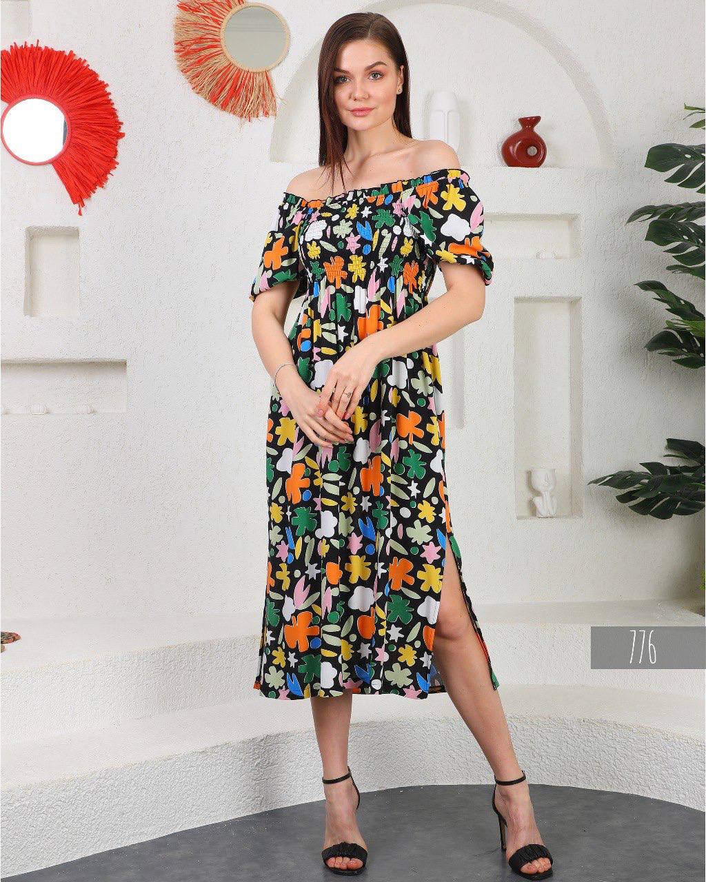 Floral Print Square Neck Dress
