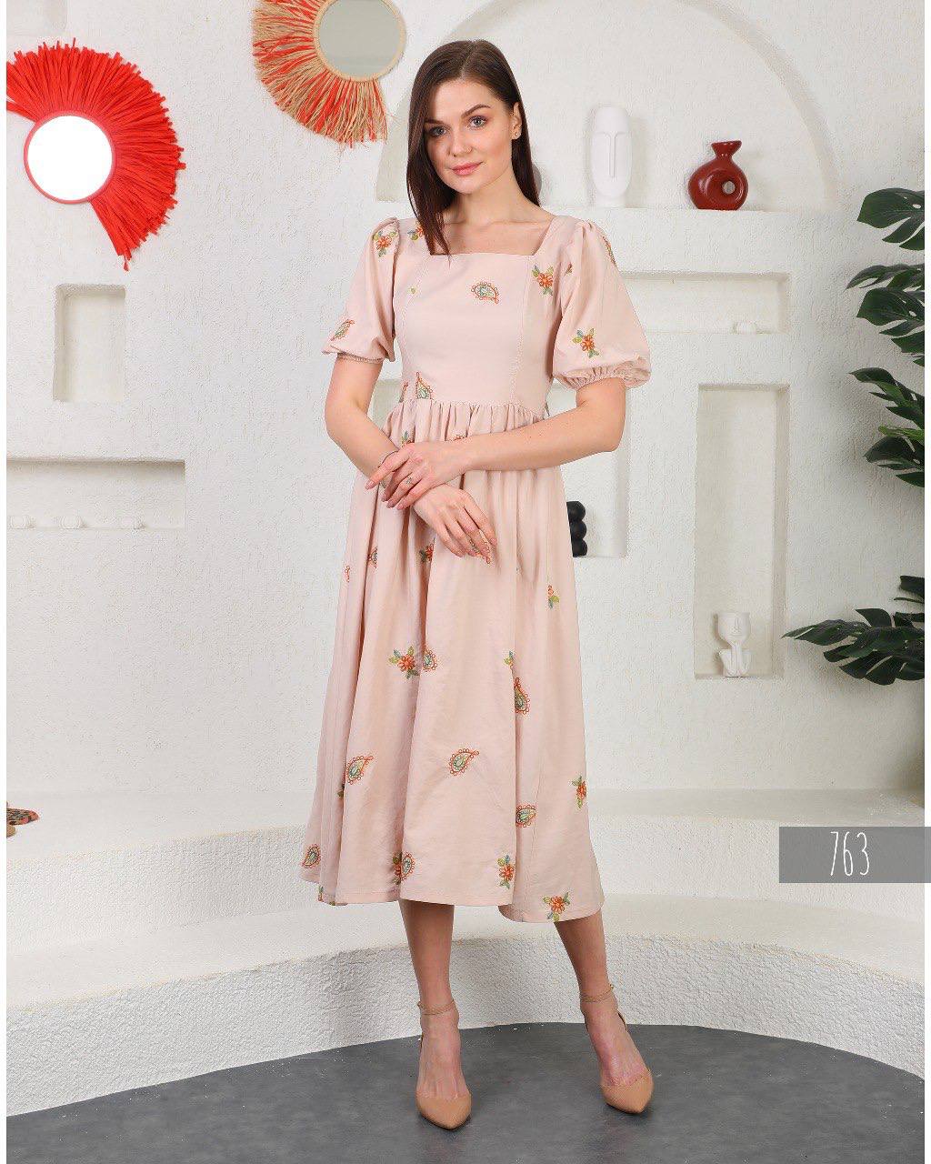 Coloured Floral Midi Dress