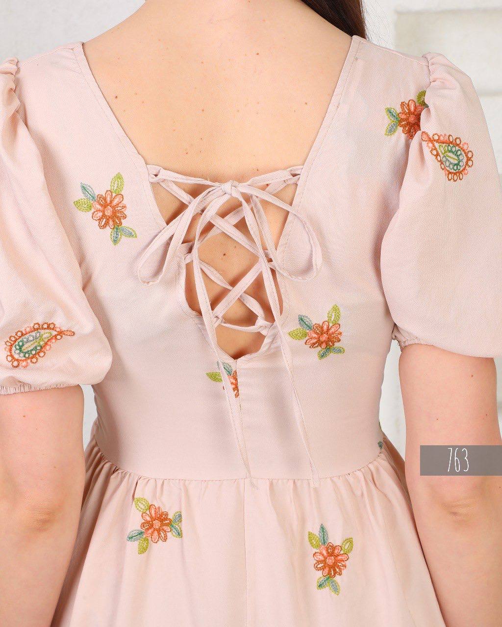 Coloured Floral Midi Dress