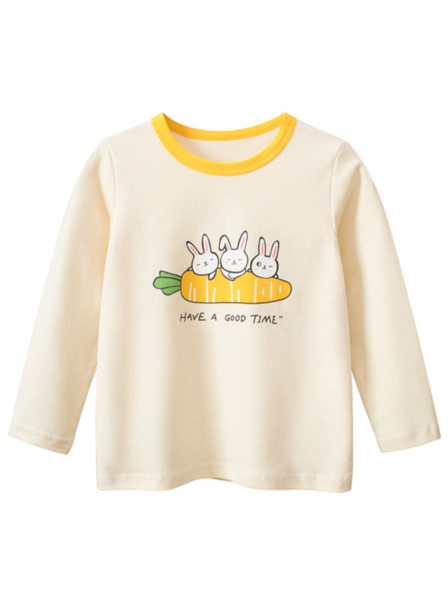 Crew Neck Sweat Shirt Cartoon Print Long Sleeve