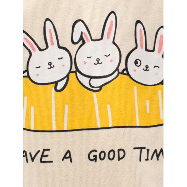 Crew Neck Sweat Shirt Cartoon Print Long Sleeve