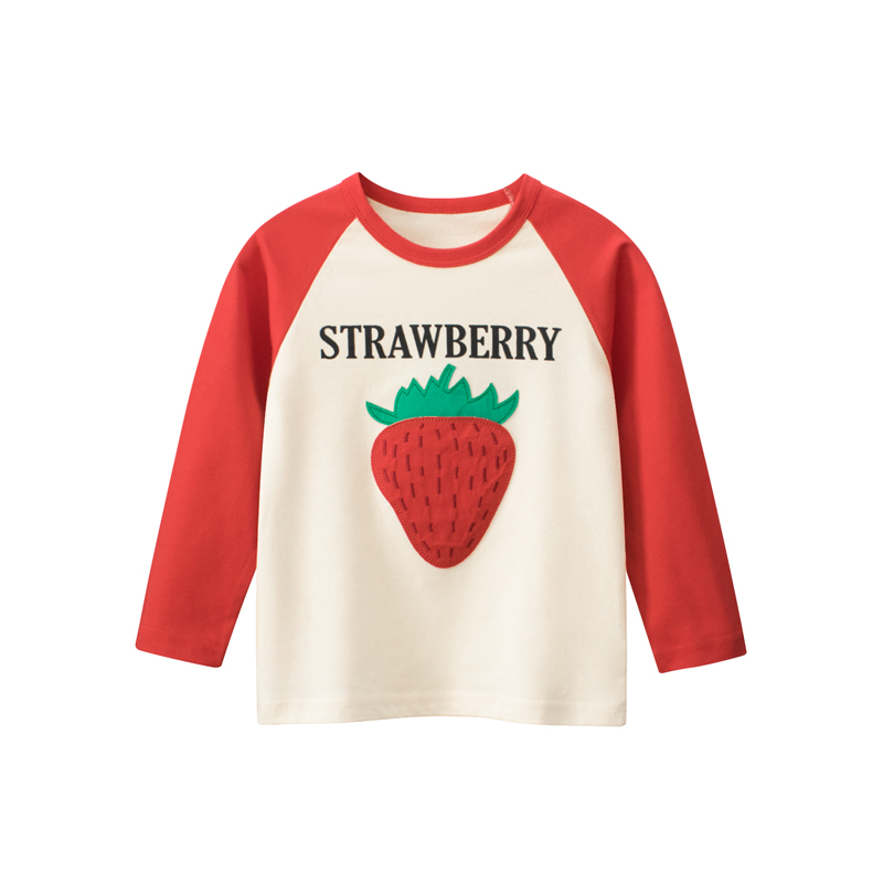 Baby Girl Strawberry Print Crewneck Shirt
