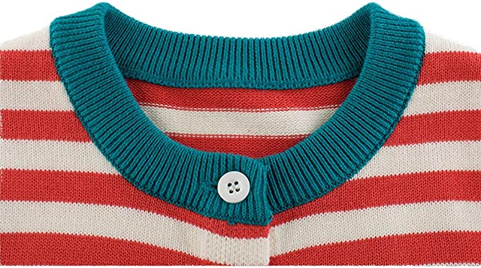 Girls Cardigan Sweater Crewneck Long Sleeve