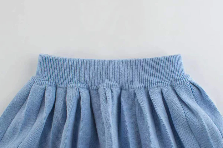 Girls Collar Top Combo Skirt Sets