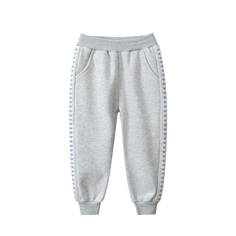 Kids Pants Heart Print Sweatpants Elastic Waist