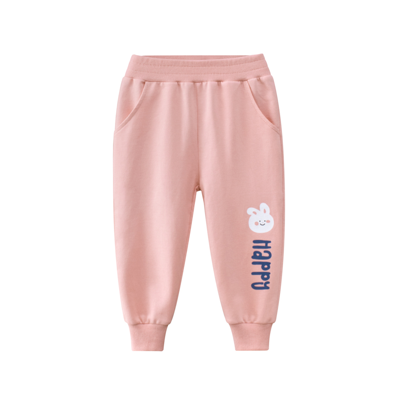 Elastic Waist Baby Girl Tracksuit Bottom