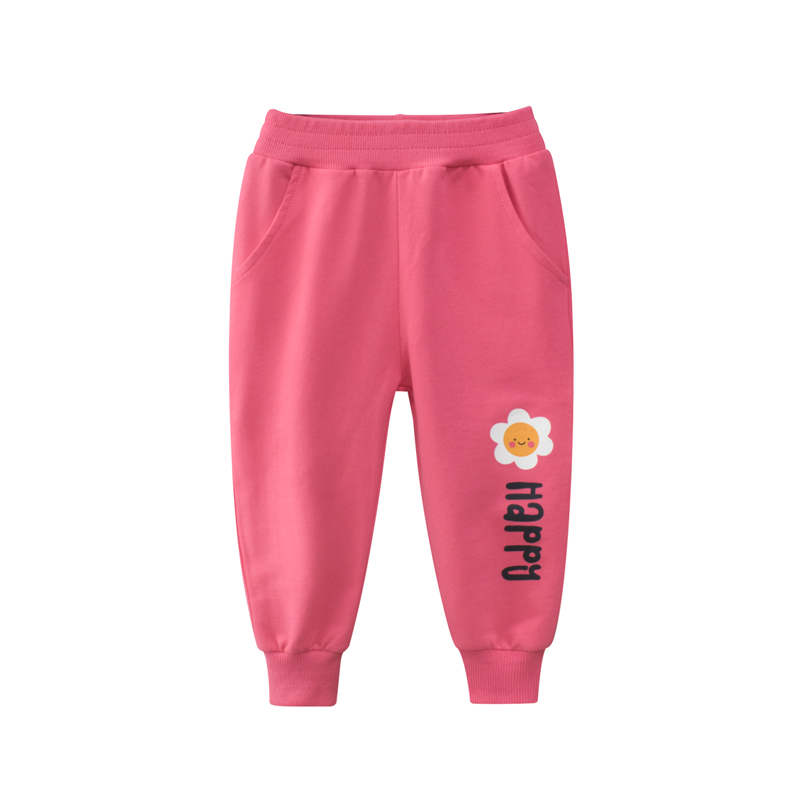 Elastic Waist Baby Girl Tracksuit Bottom